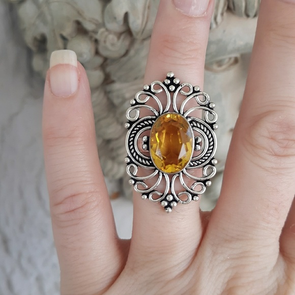 New Handmade Citrine 925 Silver Ring. - Picture 3 of 5